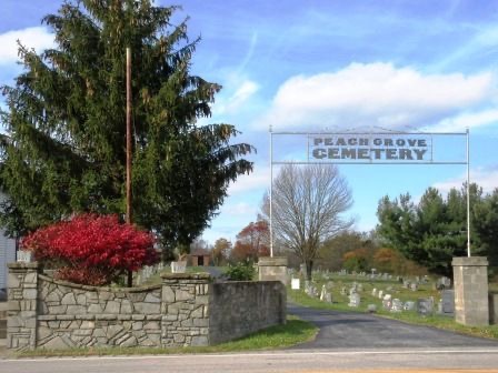 Entry to Peach Grove Cemetery in Peach Grove, Pendleton County, Kentucky