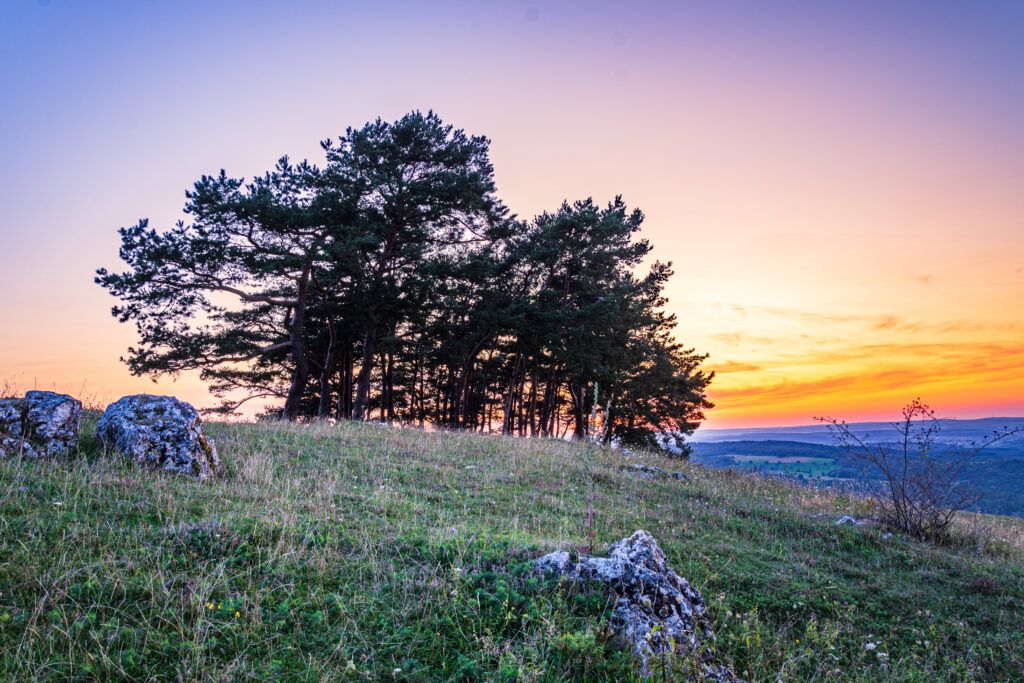 sunset over the Swabian alps