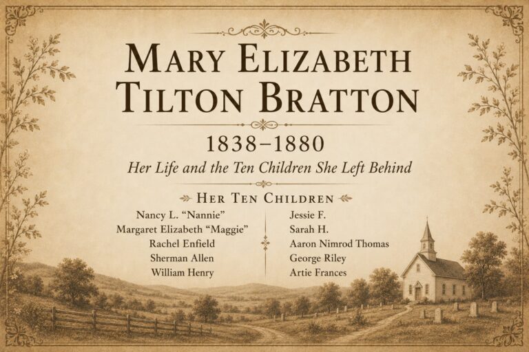 Mary Elizabeth Tilton Bratton: First Wife of Nelson Asbury Bratton